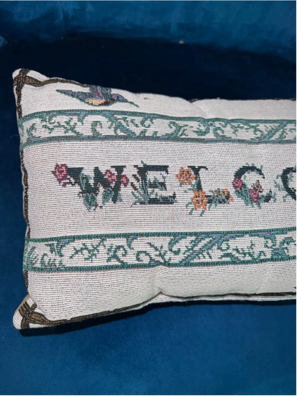 VTG Welcome Accent Pillow One Size Beige Green